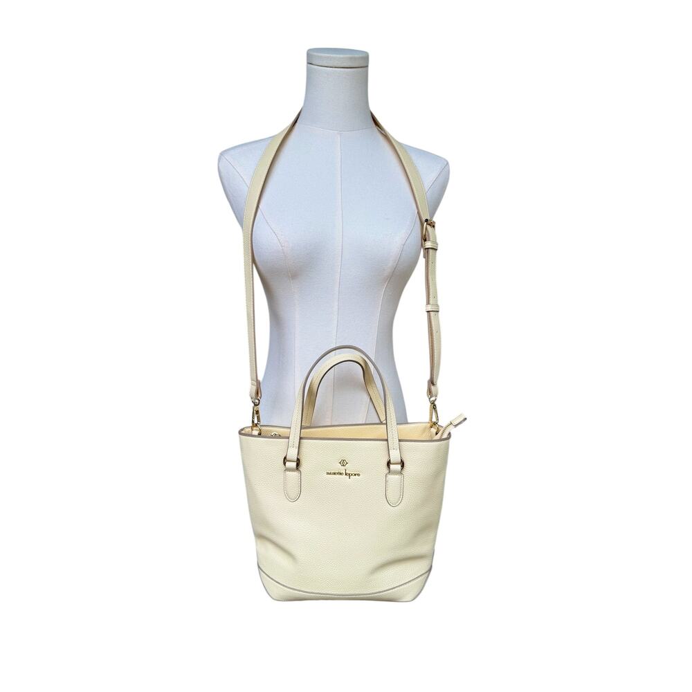 Nanette Lepore Butter Yellow Pebbled Leather Tote Shoulder Crossbody NWOT - Picture 11 of 12